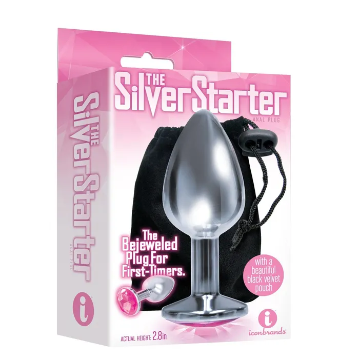 Anal The 9s the Silver Starter Bejeweled Stainless Steel Plug Pink Icon Brands