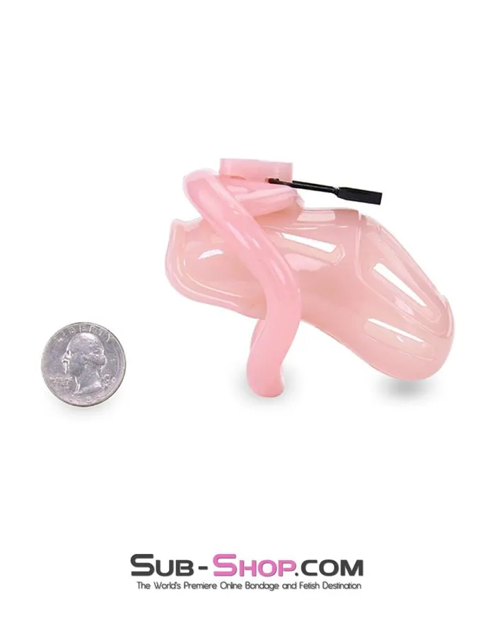 Aria Male Sex Toys 1533ARSIS Prison Sissy Bitch Pink Jailhouse Cock Locking Male Chastity Cage