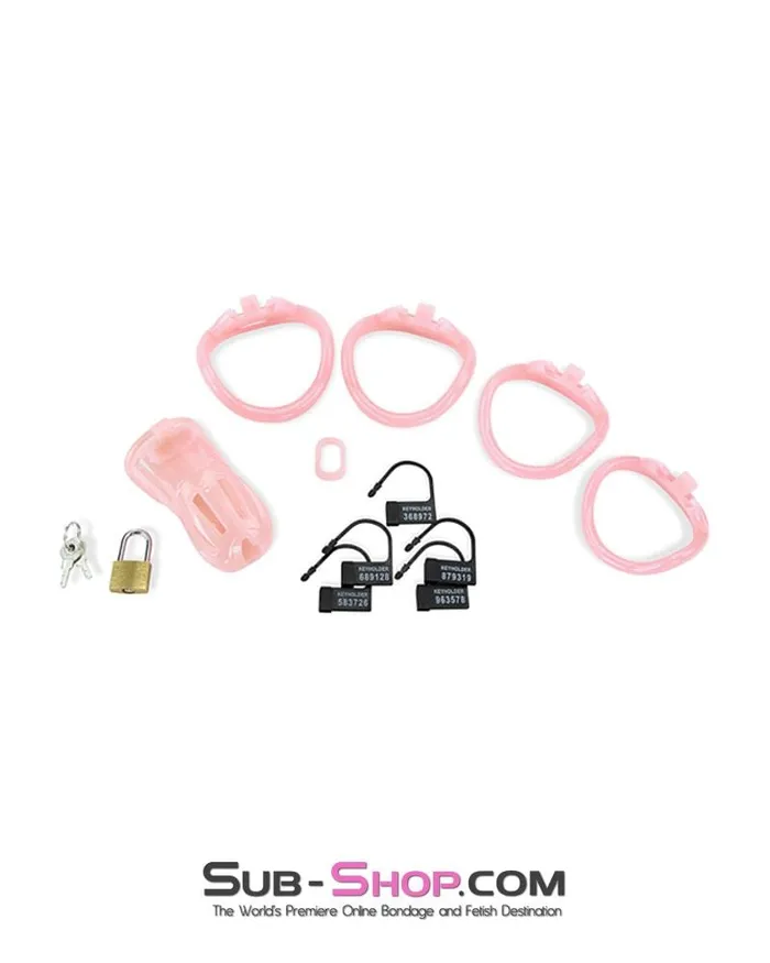 Aria Male Sex Toys 1533ARSIS Prison Sissy Bitch Pink Jailhouse Cock Locking Male Chastity Cage