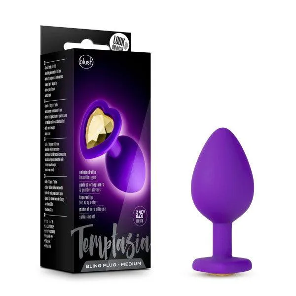 Blush Temptasia Bling Plug Medium Purple Anal Blush Temptasia Bling Plug Medium Purple Anal