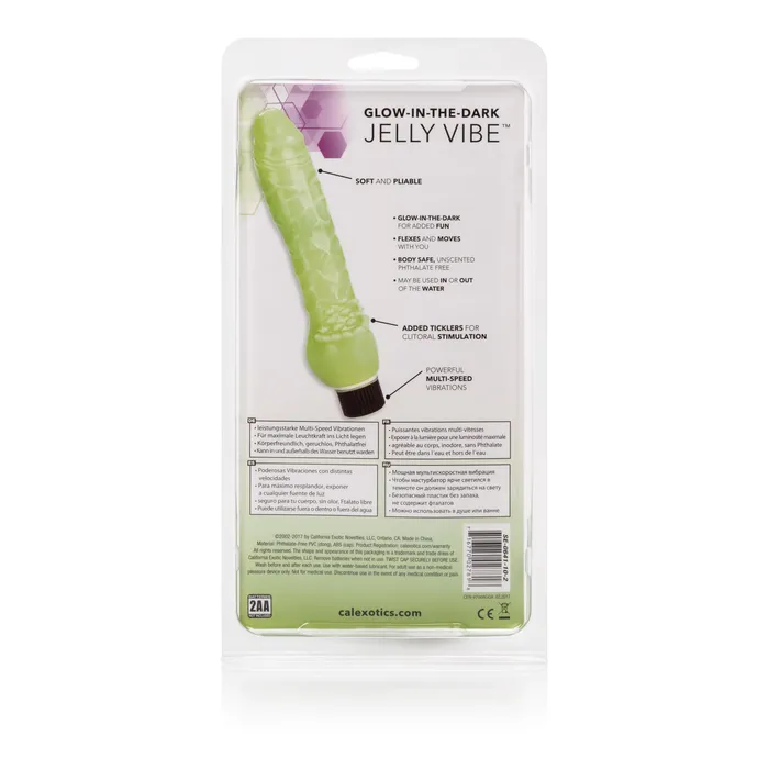 CalExotics GlowintheDark Jelly Penis Vibe 7 Inches Green Dildos CalExotics GlowintheDark Jelly Penis Vibe 7 Inches Green Dildos
