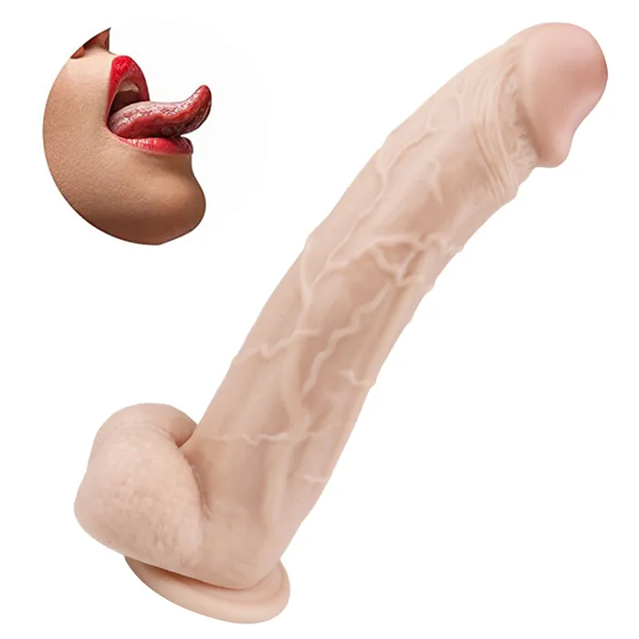 Dildos 12 inch big head skin color dildo
