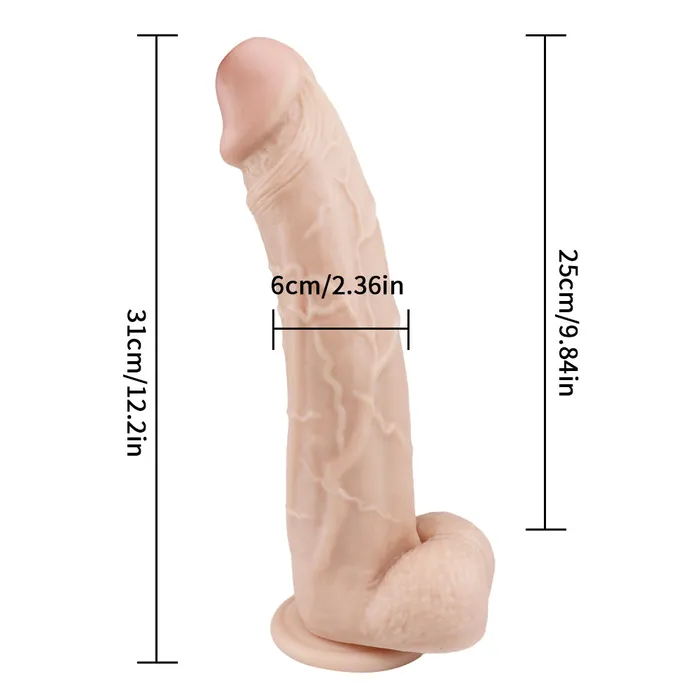 Dildos 12 inch big head skin color dildo