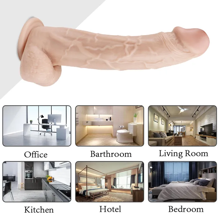 Dildos 12 inch big head skin color dildo