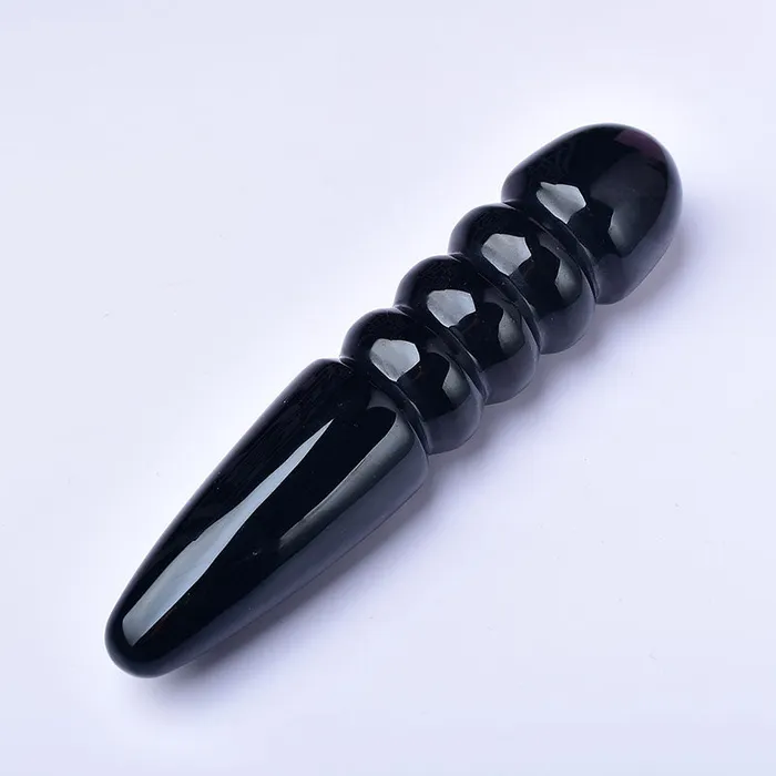 Dildos Black crystal thread dildo
