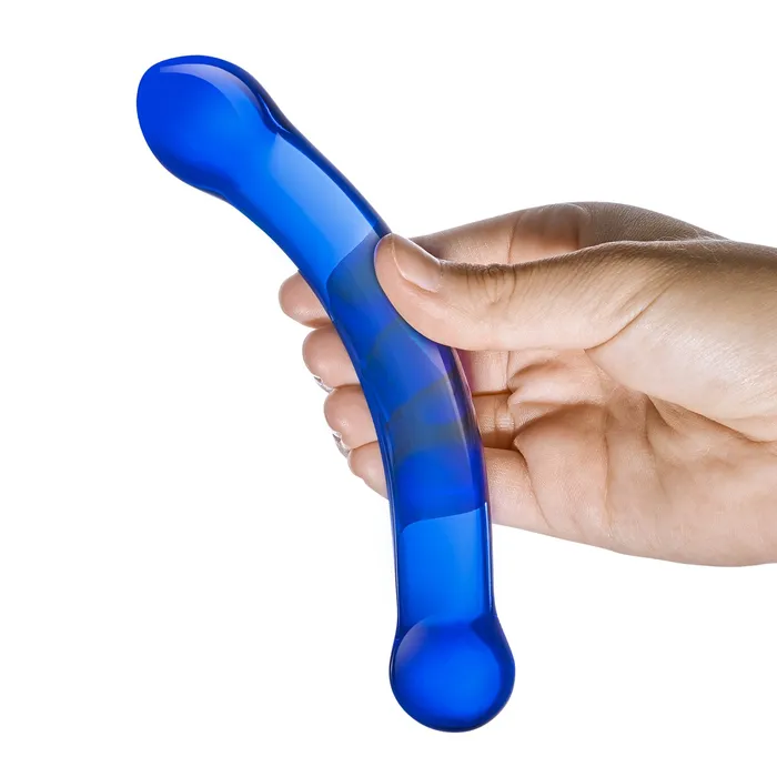 Dildos Gls GSpot Stimulation Realistic Curved Blue Glass Dildo 6
