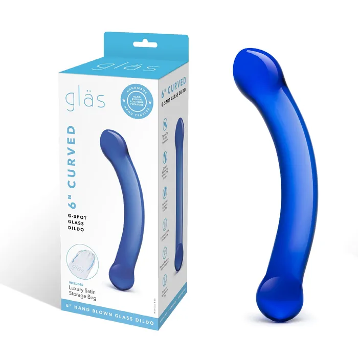 Dildos Gls GSpot Stimulation Realistic Curved Blue Glass Dildo 6