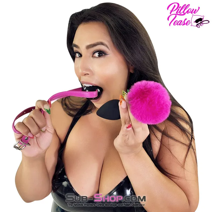 Dildos Idea 0578DL Large Black Rubber Ballgag on Hot Pink Strap MEGA Deal
