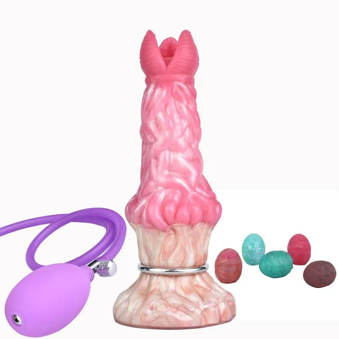 Dildos mysite Pink Alien Ovipositor Dildo with Air Bag