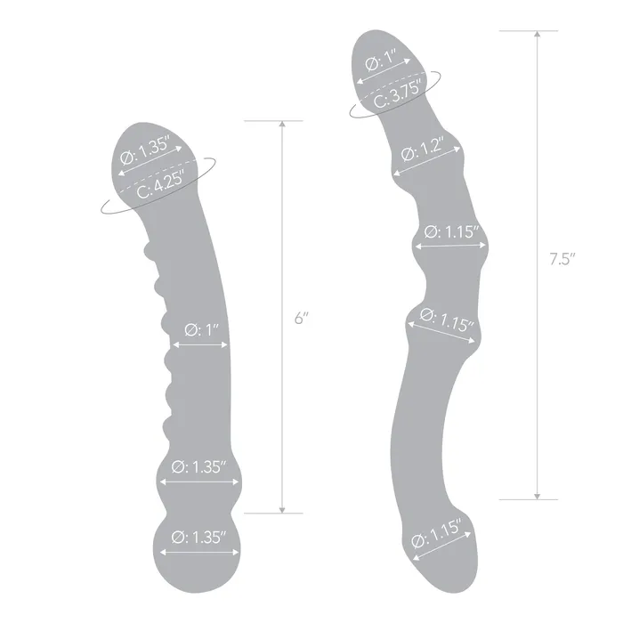 Double Pleasure Glass Dildo Set Gls Dildos
