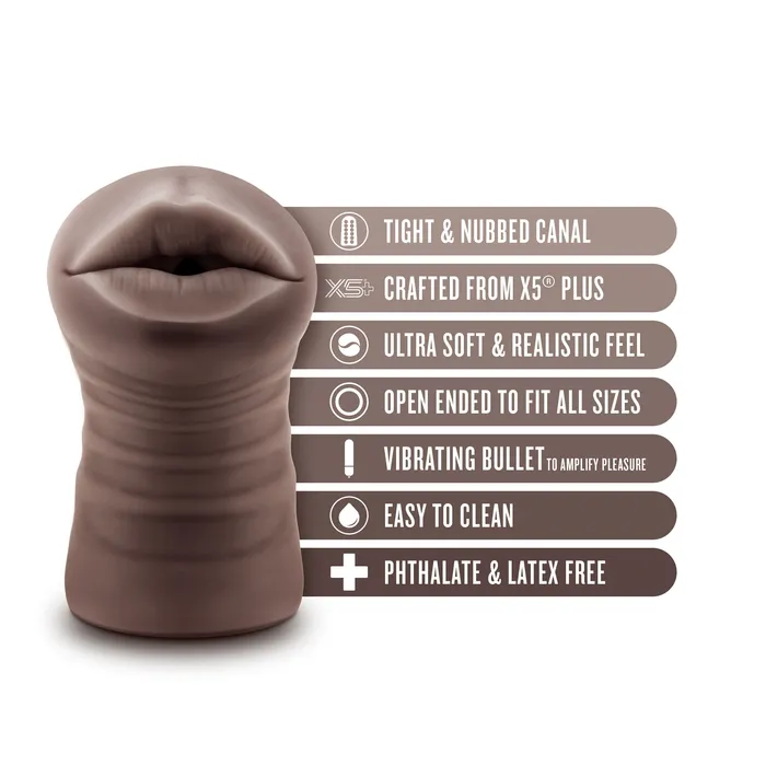 Enlust Krystal Vibrating Stroker Brown Blush Male Sex Toys