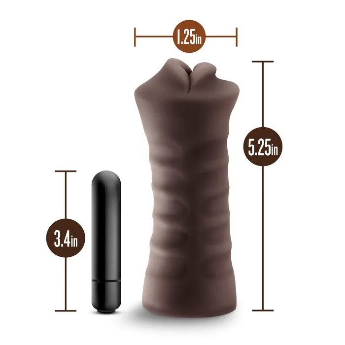 Enlust Krystal Vibrating Stroker Brown Blush Male Sex Toys