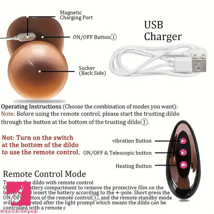 Female Sex Toys 925in 5in1 Auto Heating Thrusting Rocking Vibrating Remote Dildo Weadultshop