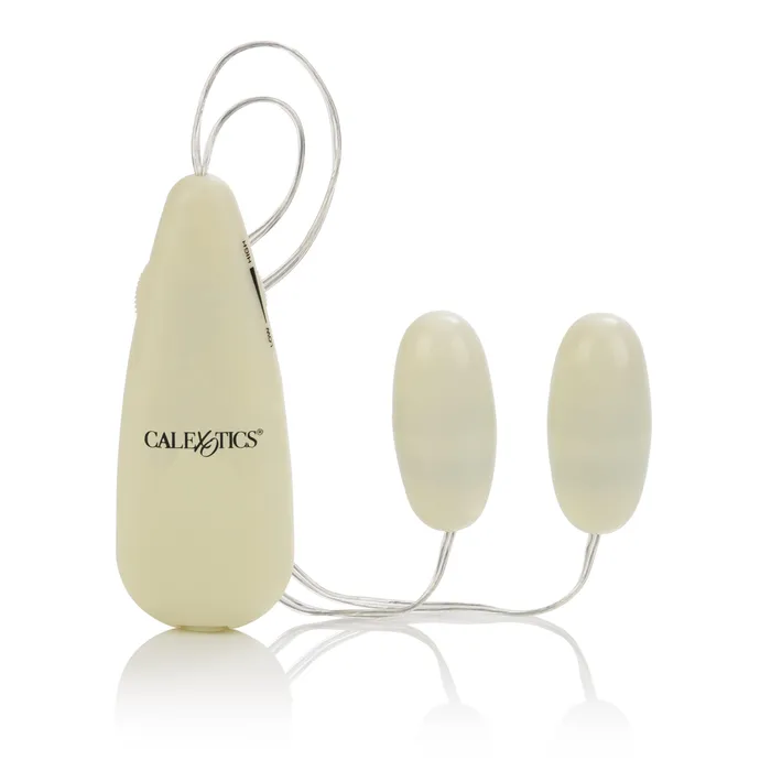 Female Sex Toys GlowintheDark Pocket Exotics Vibrating Glowing Double Bullets CalExotics
