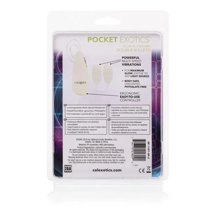 Female Sex Toys GlowintheDark Pocket Exotics Vibrating Glowing Double Bullets CalExotics Female Sex Toys GlowintheDark Pocket Exotics Vibrating Glowing Double Bullets CalExotics