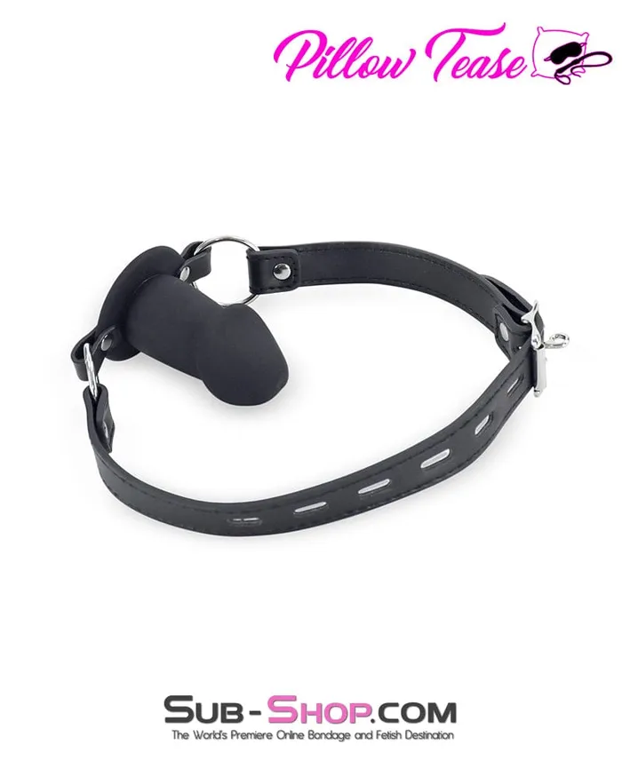Idea Anal 3429DLSIS Blow Job Trainer Fetish Mistress Locking Black Silicone Sissy Slave Penis Gag