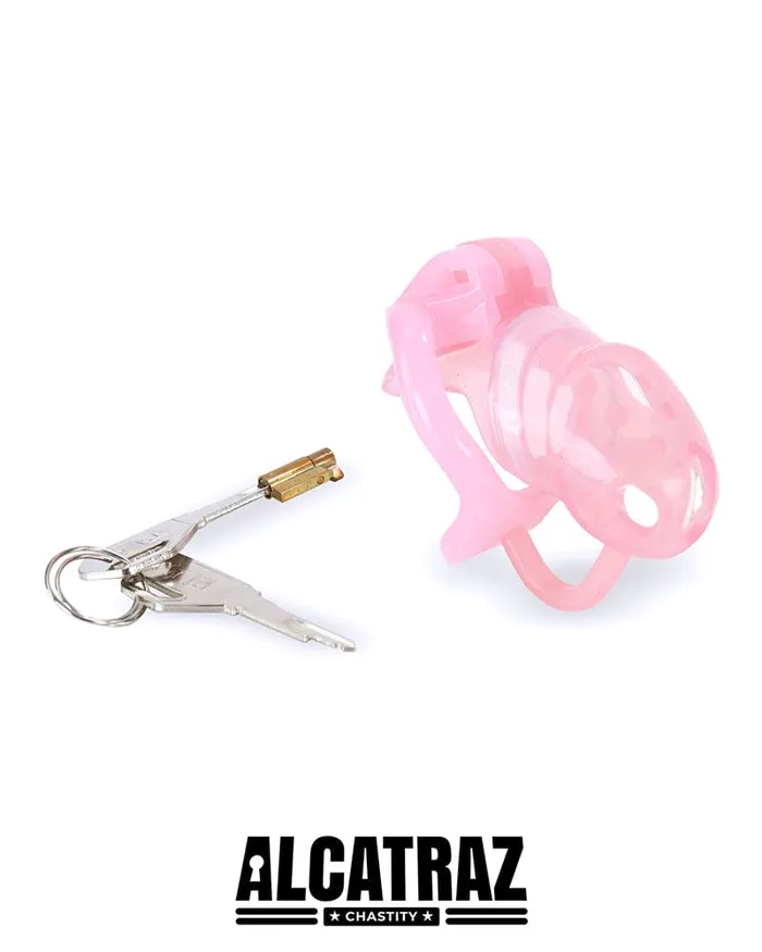Male Sex Toys 1397AR Spiked Little Sissy Cock Blocker Silicone Locking Male Chastity with Ball Divider Aria