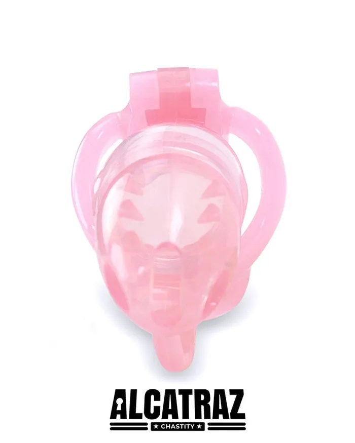 Male Sex Toys 1397AR Spiked Little Sissy Cock Blocker Silicone Locking Male Chastity with Ball Divider Aria