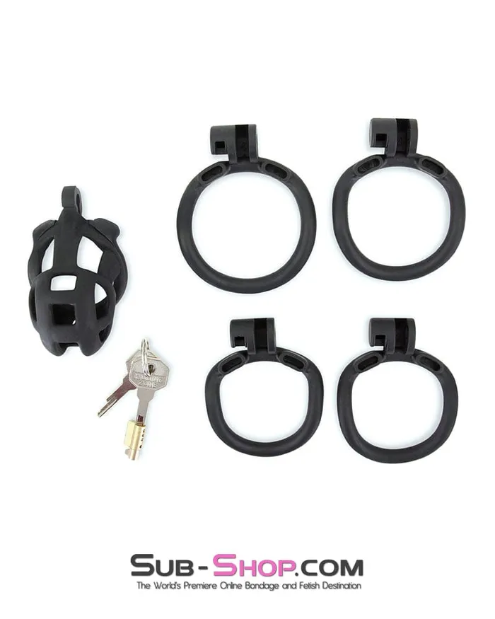Male Sex Toys 8883M Chastity Games Locking Cock Cage Medium Length Moonwell