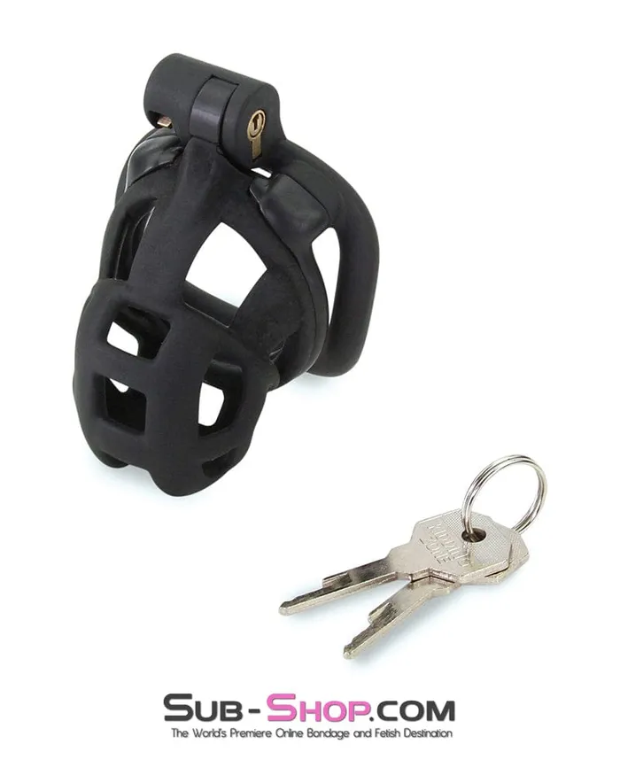 Male Sex Toys 8883M Chastity Games Locking Cock Cage Medium Length Moonwell