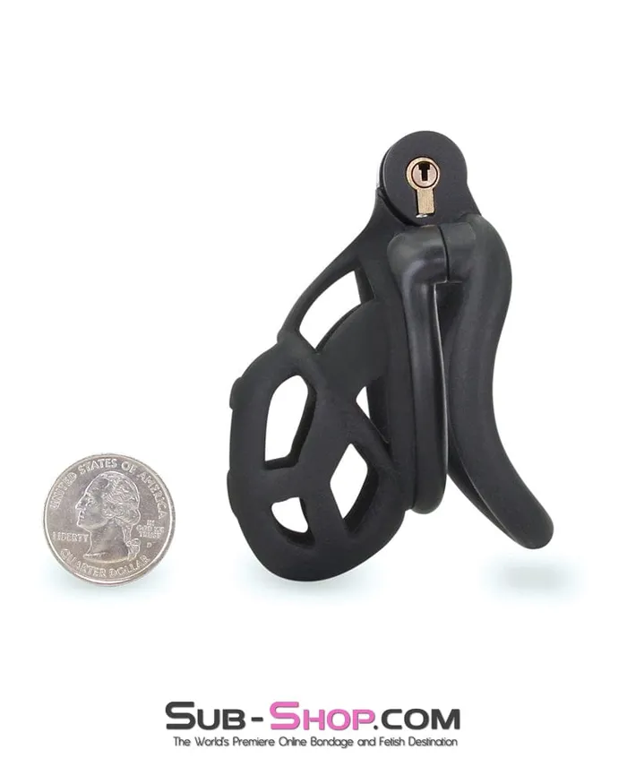 Male Sex Toys 8883M Chastity Games Locking Cock Cage Medium Length Moonwell