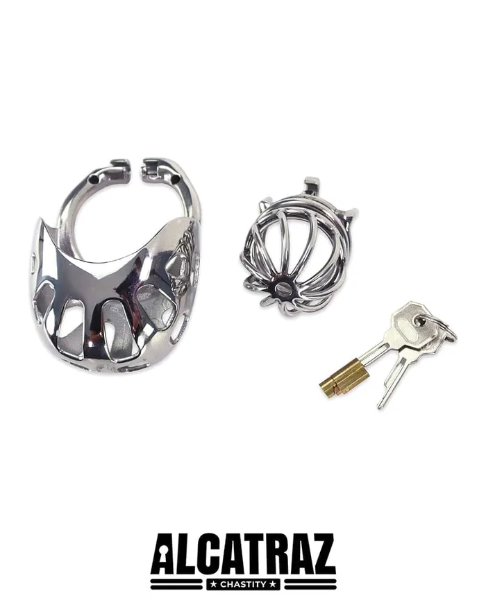 Male Sex Toys Aria 0995AR Balls and All Full Coverage Locking Steel Chastity Device 2 Cock Ring MEGA Deal