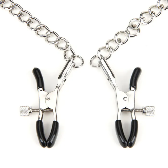 Male Sex Toys Lux Fetish Breathable Ball Gag With Nipple Clamps Chain