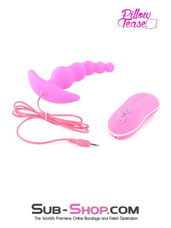 Moonwell 1503M Pink Thriller Vibrating Graduated Silicone PSpot Anal Plug Anal