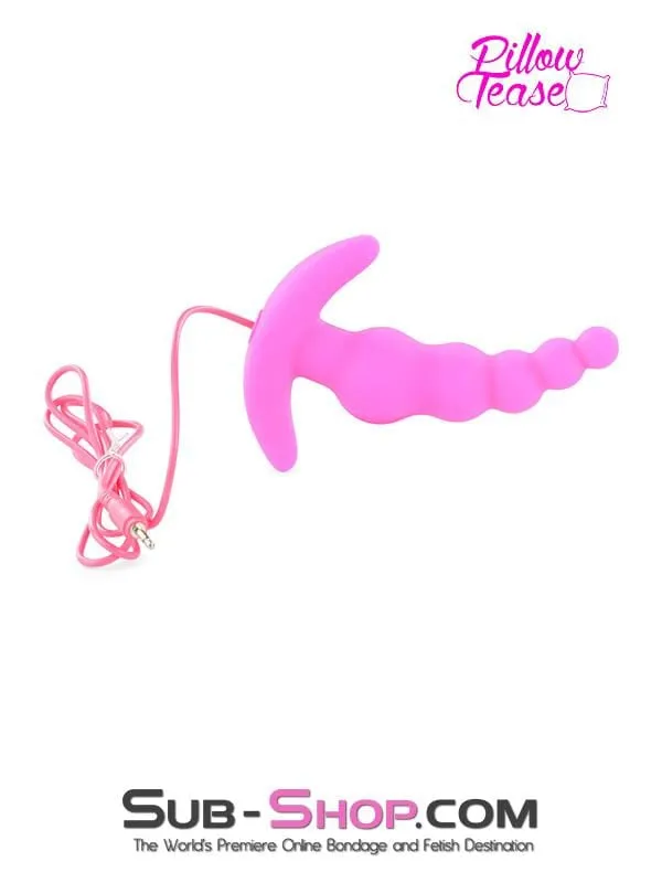 Moonwell 1503M Pink Thriller Vibrating Graduated Silicone PSpot Anal Plug Anal