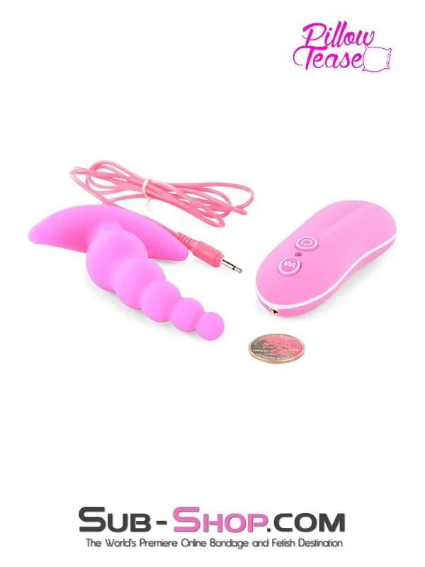 Moonwell 1503M Pink Thriller Vibrating Graduated Silicone PSpot Anal Plug Anal