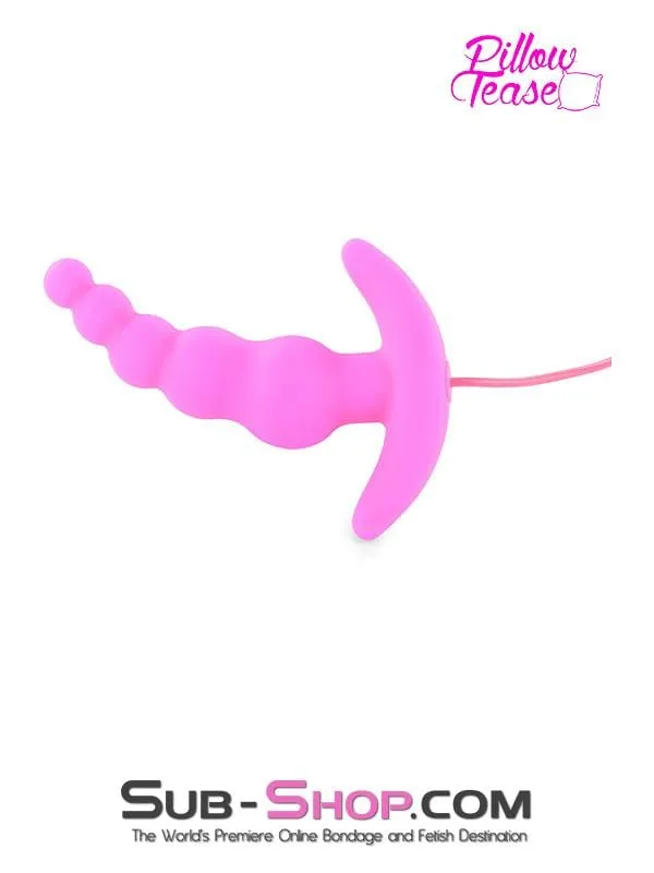 Moonwell 1503M Pink Thriller Vibrating Graduated Silicone PSpot Anal Plug Anal