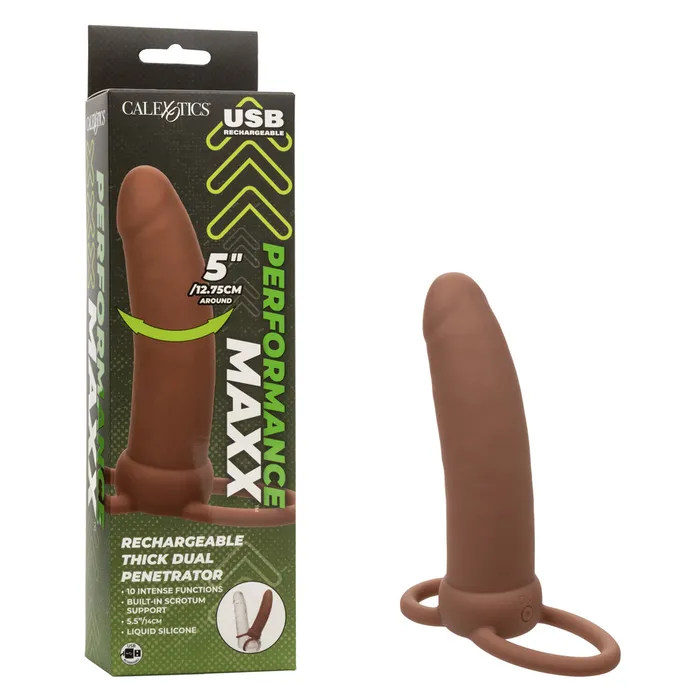 Performance Maxx Rechargeable Thick Dual Penetrator Brown Sale Female Sex Toys Performance Maxx Rechargeable Thick Dual Penetrator Brown Sale Female Sex Toys