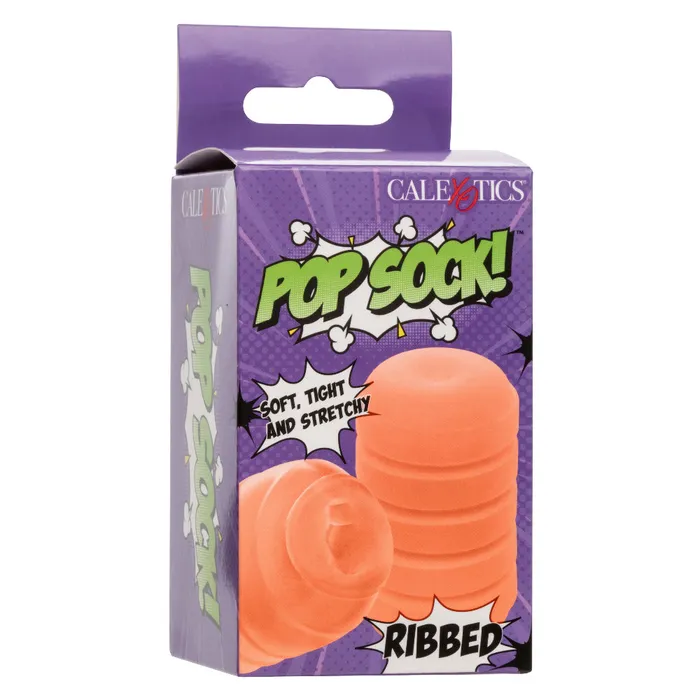 Pop Sock Ribbed Orange CalExotics Female Sex Toys Pop Sock Ribbed Orange CalExotics Female Sex Toys