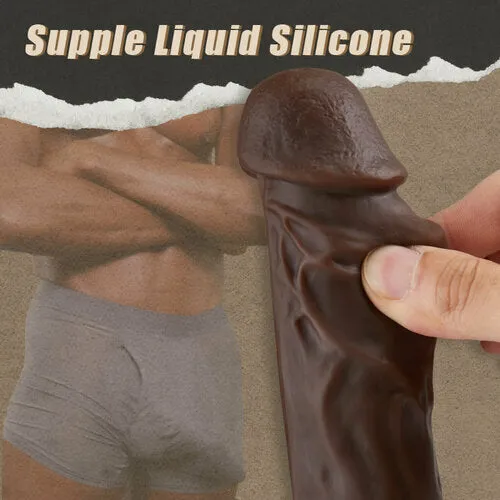 Anal Lurevibe Lurevibe 905 Inch Realistic 8 Thrusting Vibrating Heating Black Dildo with Remote Control
