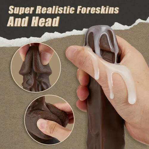 Anal Lurevibe Lurevibe 905 Inch Realistic 8 Thrusting Vibrating Heating Black Dildo with Remote Control