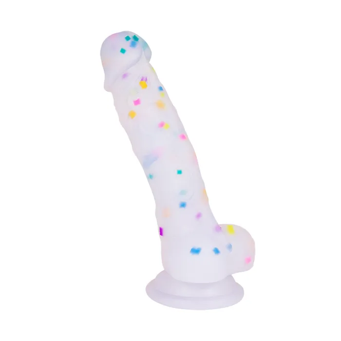 Female Sex Toys Lurevibe 71in Jelly Particles Rainbow Transparent Realistic Dildo With Suction Cup Female Sex Toys Lurevibe 71in Jelly Particles Rainbow Transparent Realistic Dildo With Suction Cup