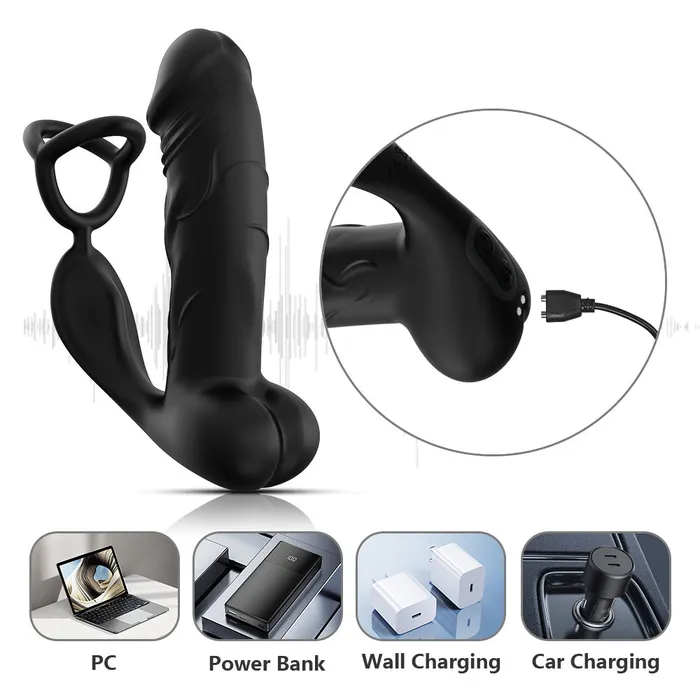Female Sex Toys Lurevibe Triple Rings Vibrating Prostate Massager realistic dildo With Remote Control