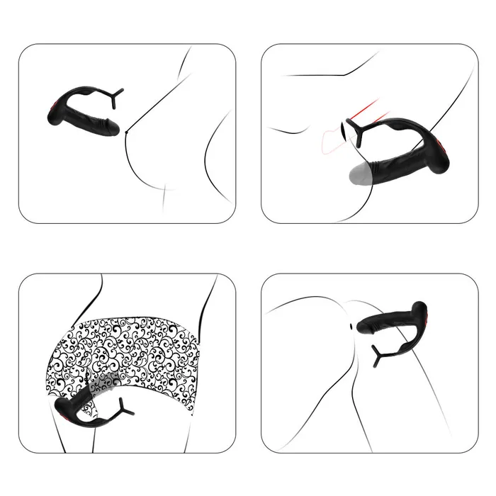 Female Sex Toys Lurevibe Triple Rings Vibrating Prostate Massager realistic dildo With Remote Control