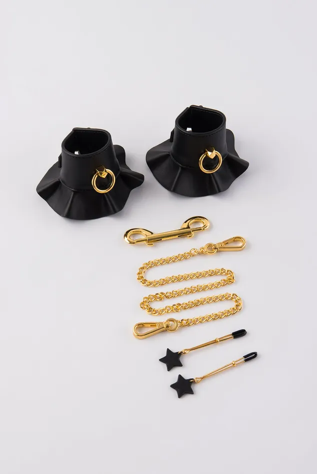 LeatherLike Bondage Cuffs Nipple Clamp Fredericks Of Hollywood Restraints LeatherLike Bondage Cuffs Nipple Clamp Fredericks Of Hollywood Restraints