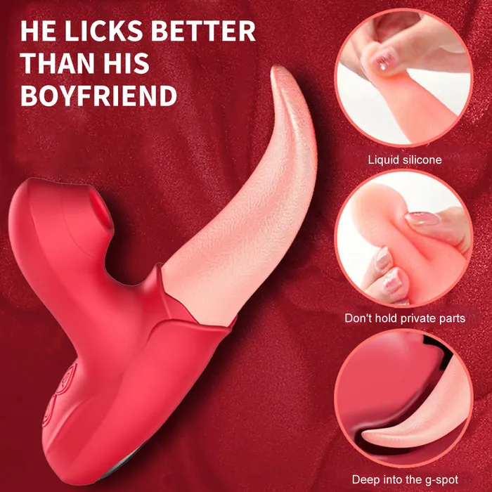 Lurevibe Female Sex Toys Lurevibe Rose Generation Tongue Licking Vibrator Clit Sucking G Spot Stimulator Nipple Massager