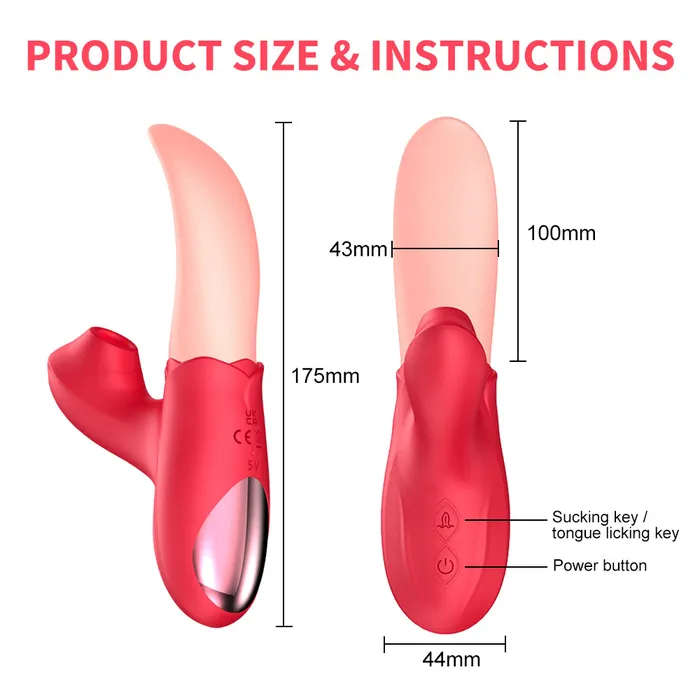 Lurevibe Female Sex Toys Lurevibe Rose Generation Tongue Licking Vibrator Clit Sucking G Spot Stimulator Nipple Massager