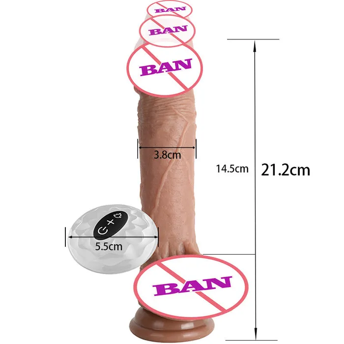 lurevibe Female Sex Toys Lurevibe Waterproof 7 Frequency Retractable Swing Dildo