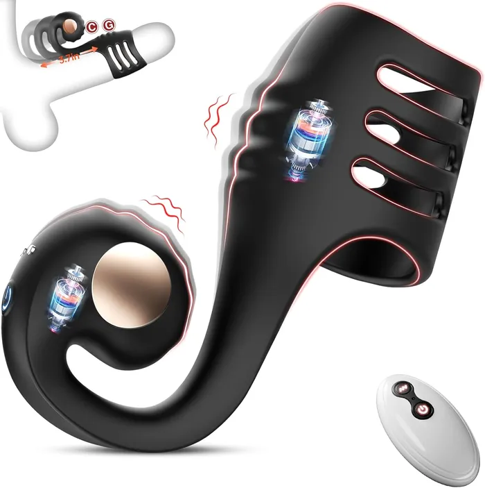 Lurevibe Male Sex Toys 4 in 1 Penis Sleeve Ring Vibrator with SnailShaped Clit Stimulator Lurevibe Male Sex Toys 4 in 1 Penis Sleeve Ring Vibrator with SnailShaped Clit Stimulator