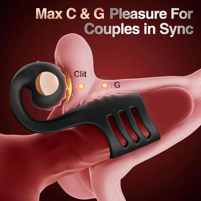 Lurevibe Male Sex Toys 4 in 1 Penis Sleeve Ring Vibrator with SnailShaped Clit Stimulator