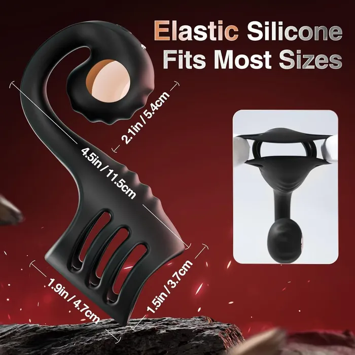 Lurevibe Male Sex Toys 4 in 1 Penis Sleeve Ring Vibrator with SnailShaped Clit Stimulator