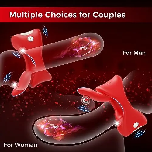 Lurevibe Male Sex Toys Lurevibe Penis Ring Tongue Design with 9 Vibration Modes