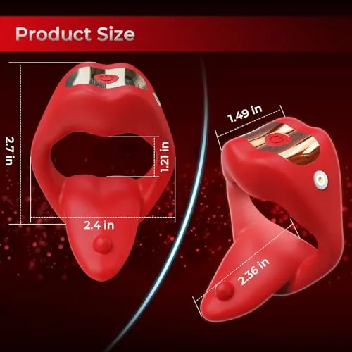 Lurevibe Male Sex Toys Lurevibe Penis Ring Tongue Design with 9 Vibration Modes