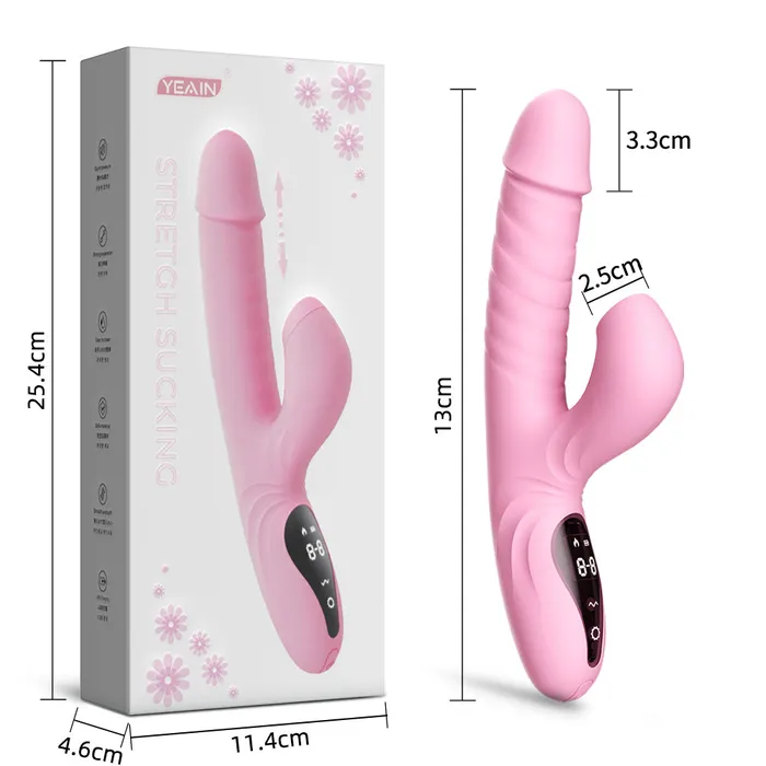 Lurevibe Suck Telescopic Heating Vibrator Sensatease Female Sex Toys