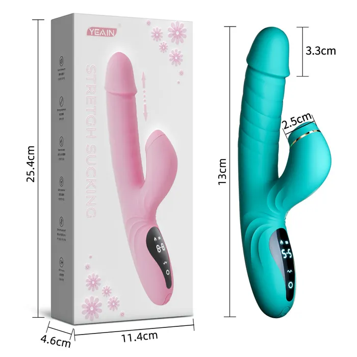 Lurevibe Suck Telescopic Heating Vibrator Sensatease Female Sex Toys
