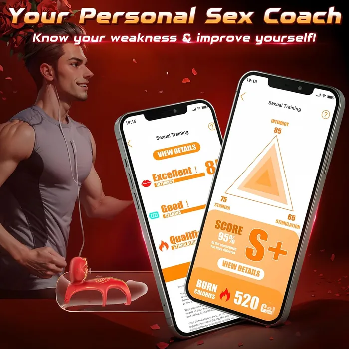 Lurevibe Vibrating Penis Ring Clitoral Vibratorwith 9 Vibration Modes App Remote Control Male Sex Toys